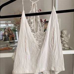 free people lace crop top